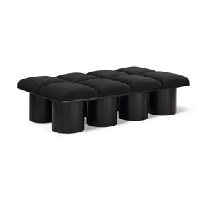 Meridian Pavilion Black Boucle Fabric Bench