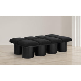 Meridian Pavilion Black Boucle Fabric Bench