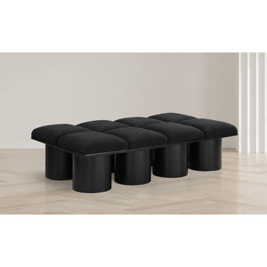 Meridian Pavilion Black Boucle Fabric Bench