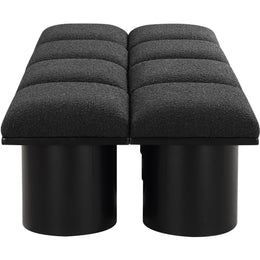 Meridian Pavilion Black Boucle Fabric Bench