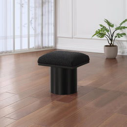 Meridian Pavilion Black Boucle Fabric Bench/Stool