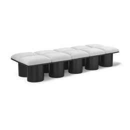 Meridian Pavilion Cream Boucle Fabric Bench