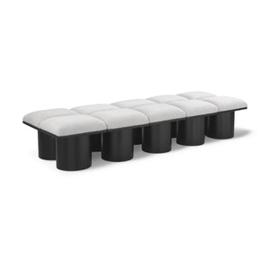 Meridian Pavilion Cream Boucle Fabric Bench