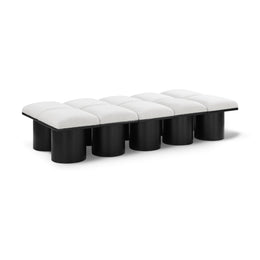 Meridian Pavilion Cream Boucle Fabric Bench