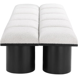 Meridian Pavilion Cream Boucle Fabric Bench