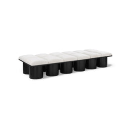 Meridian Pavilion Cream Boucle Fabric Bench