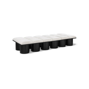 Meridian Pavilion Cream Boucle Fabric Bench