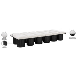Meridian Pavilion Cream Boucle Fabric Bench