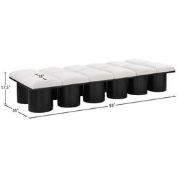 Meridian Pavilion Cream Boucle Fabric Bench