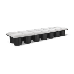 Meridian Pavilion Cream Boucle Fabric Bench
