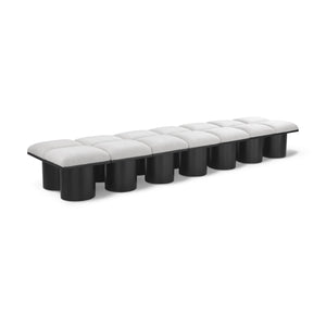 Meridian Pavilion Cream Boucle Fabric Bench