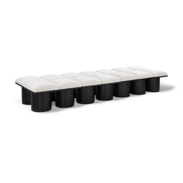 Meridian Pavilion Cream Boucle Fabric Bench
