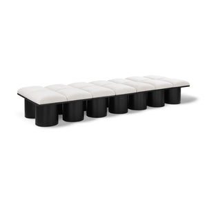 Meridian Pavilion Cream Boucle Fabric Bench