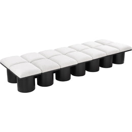 Meridian Pavilion Cream Boucle Fabric Bench