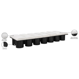 Meridian Pavilion Cream Boucle Fabric Bench