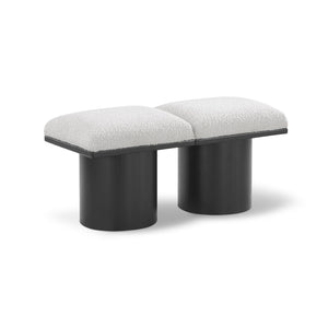 Meridian Pavilion Cream Boucle Fabric Bench