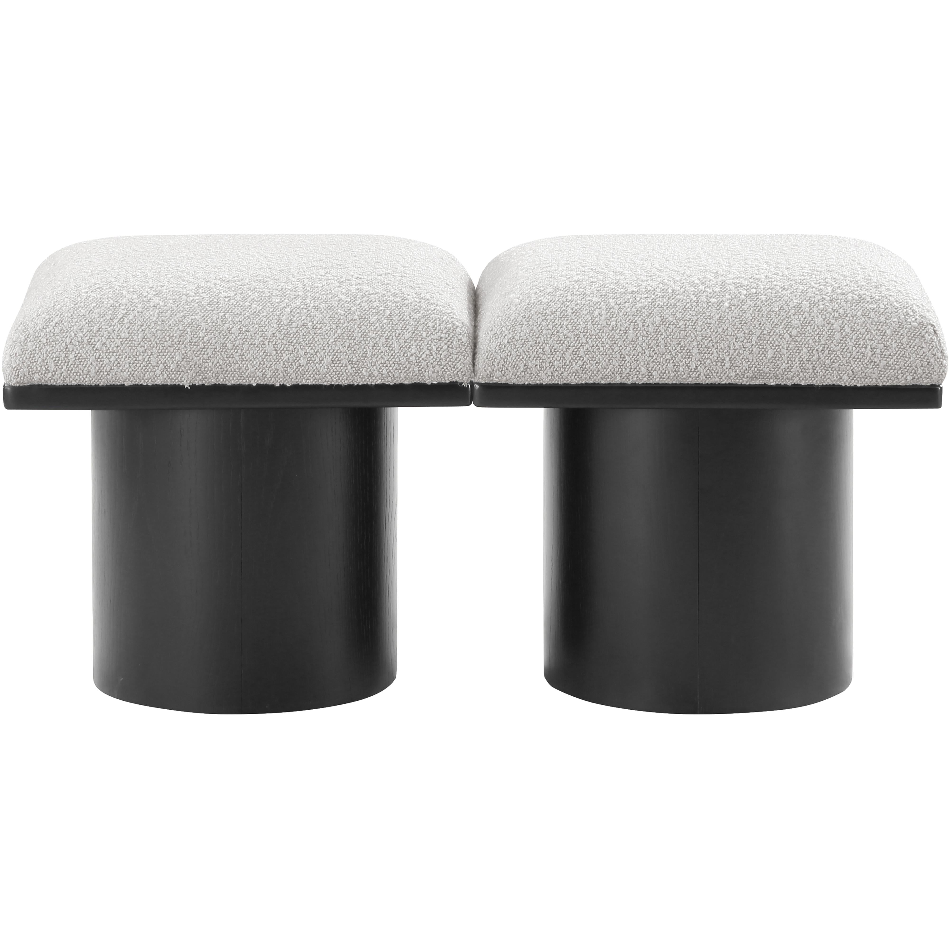 Meridian Pavilion Cream Boucle Fabric Bench