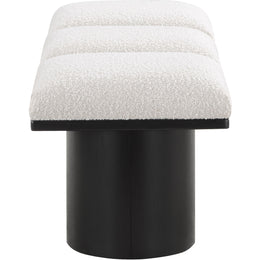 Meridian Pavilion Cream Boucle Fabric Bench
