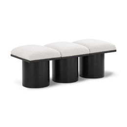Meridian Pavilion Cream Boucle Fabric Bench