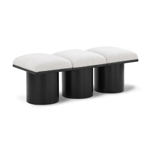 Meridian Pavilion Cream Boucle Fabric Bench