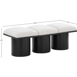 Meridian Pavilion Cream Boucle Fabric Bench