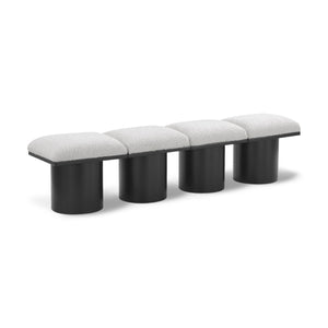 Meridian Pavilion Cream Boucle Fabric Bench