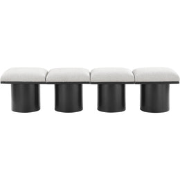 Meridian Pavilion Cream Boucle Fabric Bench