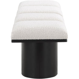 Meridian Pavilion Cream Boucle Fabric Bench