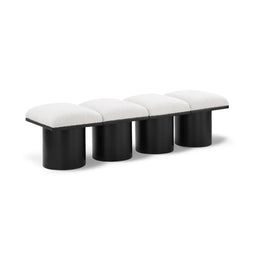 Meridian Pavilion Cream Boucle Fabric Bench