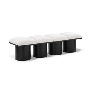 Meridian Pavilion Cream Boucle Fabric Bench