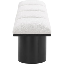Meridian Pavilion Cream Boucle Fabric Bench