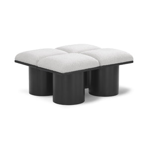 Meridian Pavilion Cream Boucle Fabric Bench
