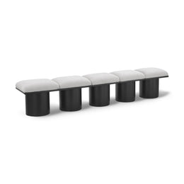 Meridian Pavilion Cream Boucle Fabric Bench