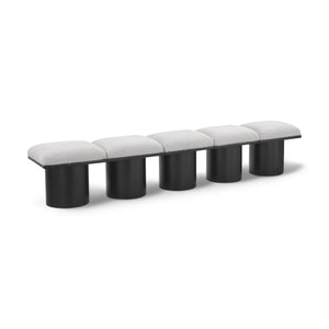 Meridian Pavilion Cream Boucle Fabric Bench