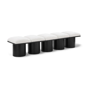 Meridian Pavilion Cream Boucle Fabric Bench