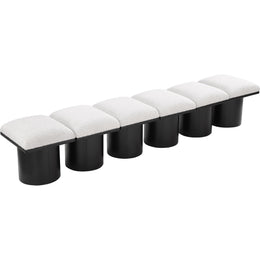 Meridian Pavilion Cream Boucle Fabric Bench