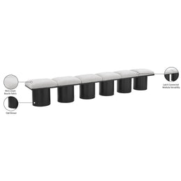 Meridian Pavilion Cream Boucle Fabric Bench