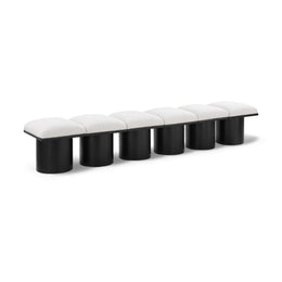 Meridian Pavilion Cream Boucle Fabric Bench