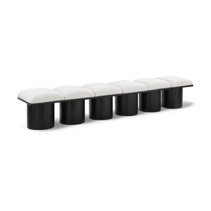 Meridian Pavilion Cream Boucle Fabric Bench