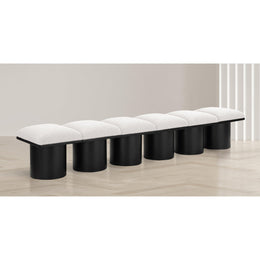 Meridian Pavilion Cream Boucle Fabric Bench