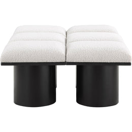 Meridian Pavilion Cream Boucle Fabric Bench