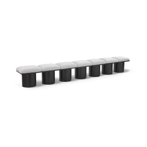 Meridian Pavilion Cream Boucle Fabric Bench