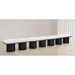 Meridian Pavilion Cream Boucle Fabric Bench
