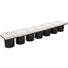 Meridian Pavilion Cream Boucle Fabric Bench