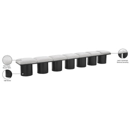 Meridian Pavilion Cream Boucle Fabric Bench