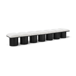 Meridian Pavilion Cream Boucle Fabric Bench