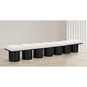 Meridian Pavilion Cream Boucle Fabric Bench