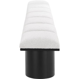 Meridian Pavilion Cream Boucle Fabric Bench