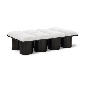Meridian Pavilion Cream Boucle Fabric Bench