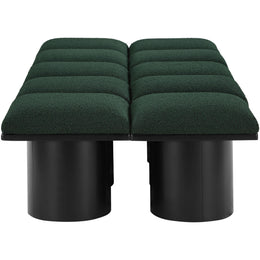 Meridian Pavilion Green Boucle Fabric Bench